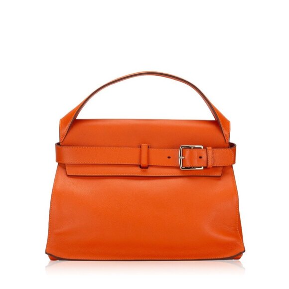 Pre-owned Hermès Taurillon Clemence Evercolor Etribelt Bag Orange - Picture 1 of 9